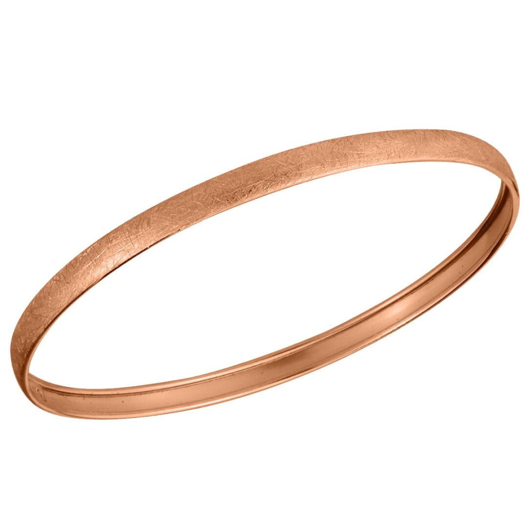 Handcuff bracelet silver 925 gold plated in pink gold color in satine surface.