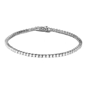 Tennis bracelet, ribbed type, made of silver 925° with square base and white zircons 2 mm.