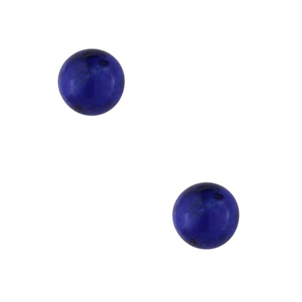 Σκουλαρίκια από επίχρυσο ασήμι 925° και μπλε πέτρα Lapis Lazuli με κούμπωμα καρφάκι.