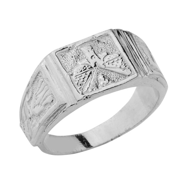 Δαχτυλίδι από ασήμι 925°, διακοσμημένο με σύμβολα της Ρόδου, την Θαλασσινή Πύλη των τειχών της παλιάς πόλης, τον Ιβίσκο και το Ελαφάκι.