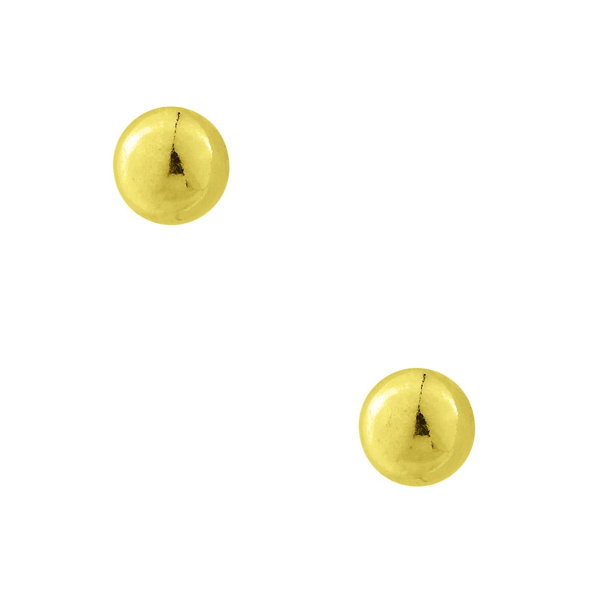 Ball earrings with patent surface, diameter 5 mm, made of gold plated silver 925° with pin clasp.