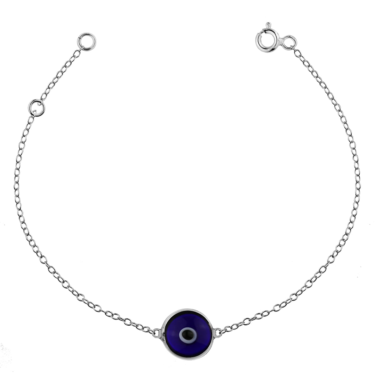 Bracelet handmade of silver 925 with blue glass eye