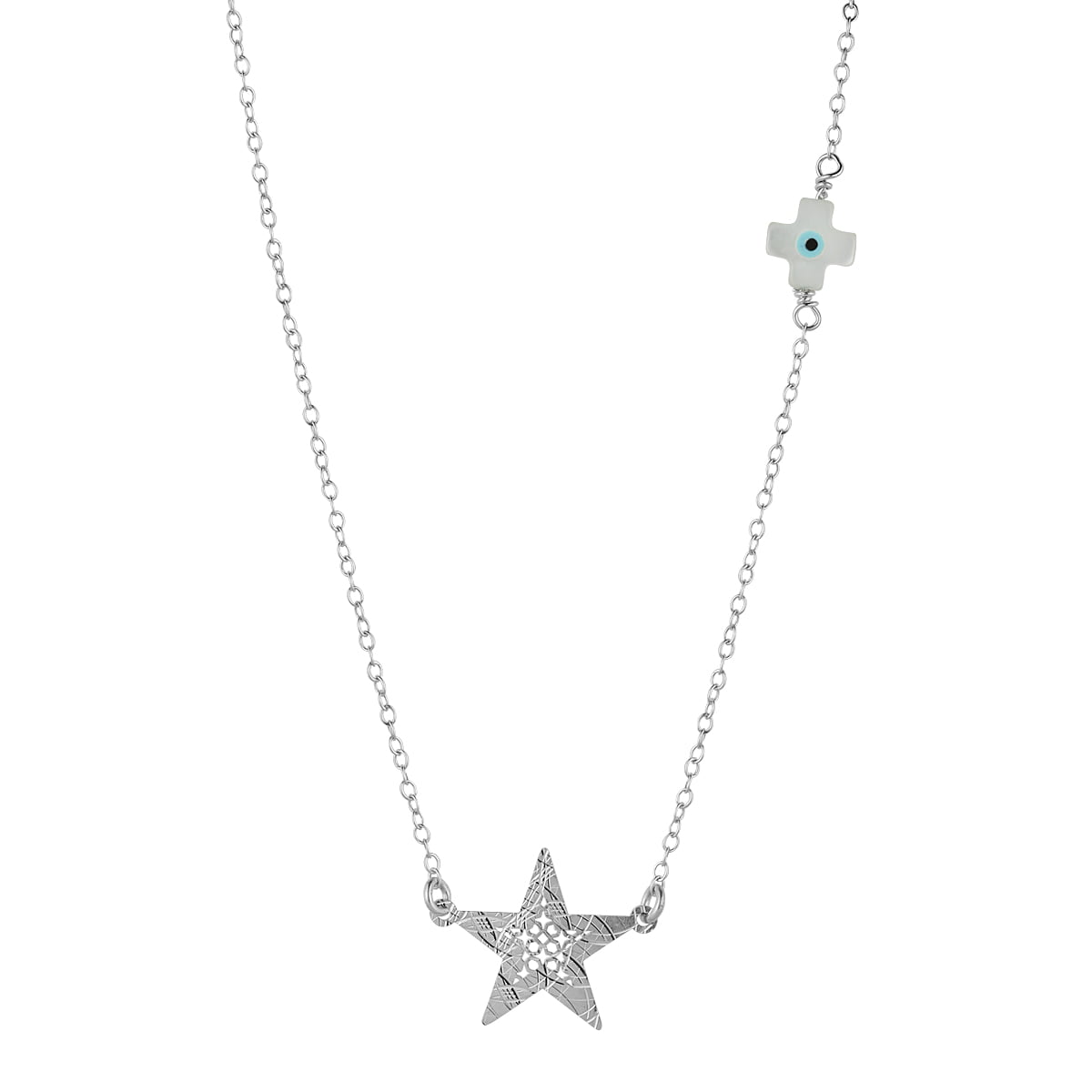 Handmade necklace made of silver 925 with star and peephole