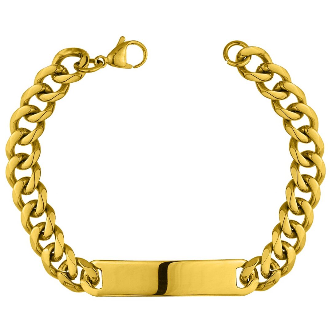 Bracelet-identity bracelet made of stainless steel in gold color