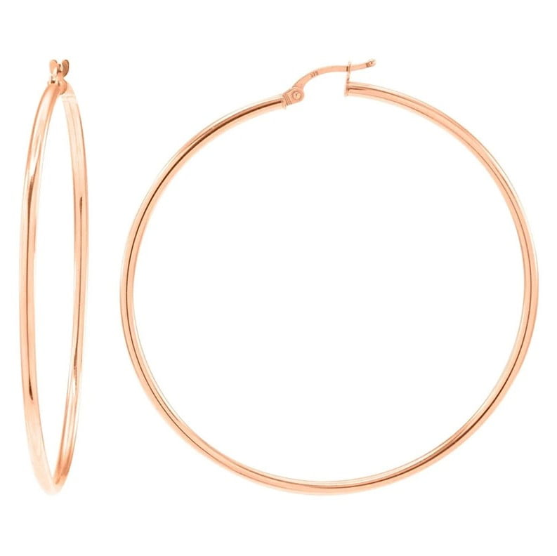 Earrings hoops steel hoops in pink colour 60mm
