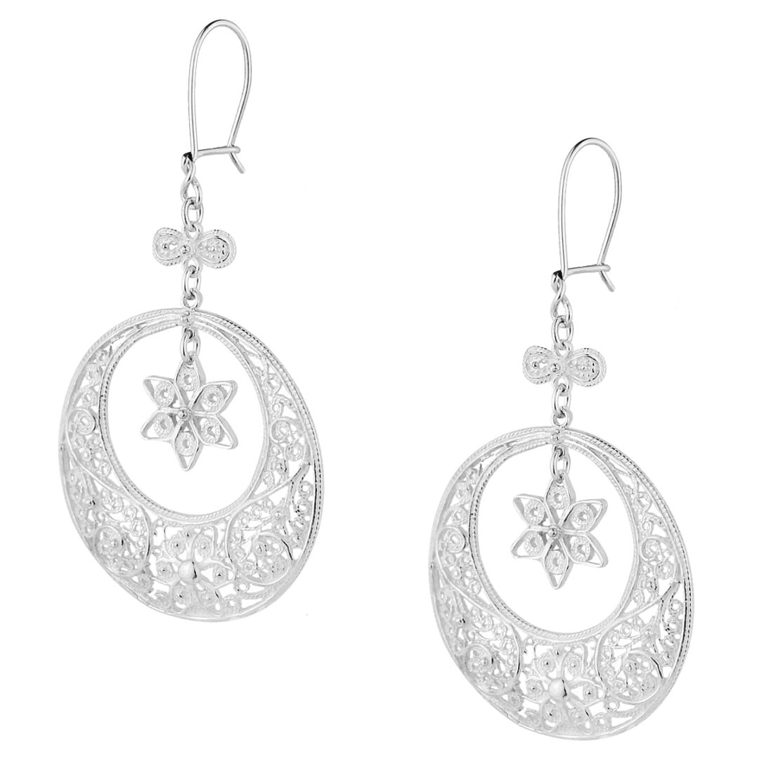 Boho earrings large handmade from silver 925º