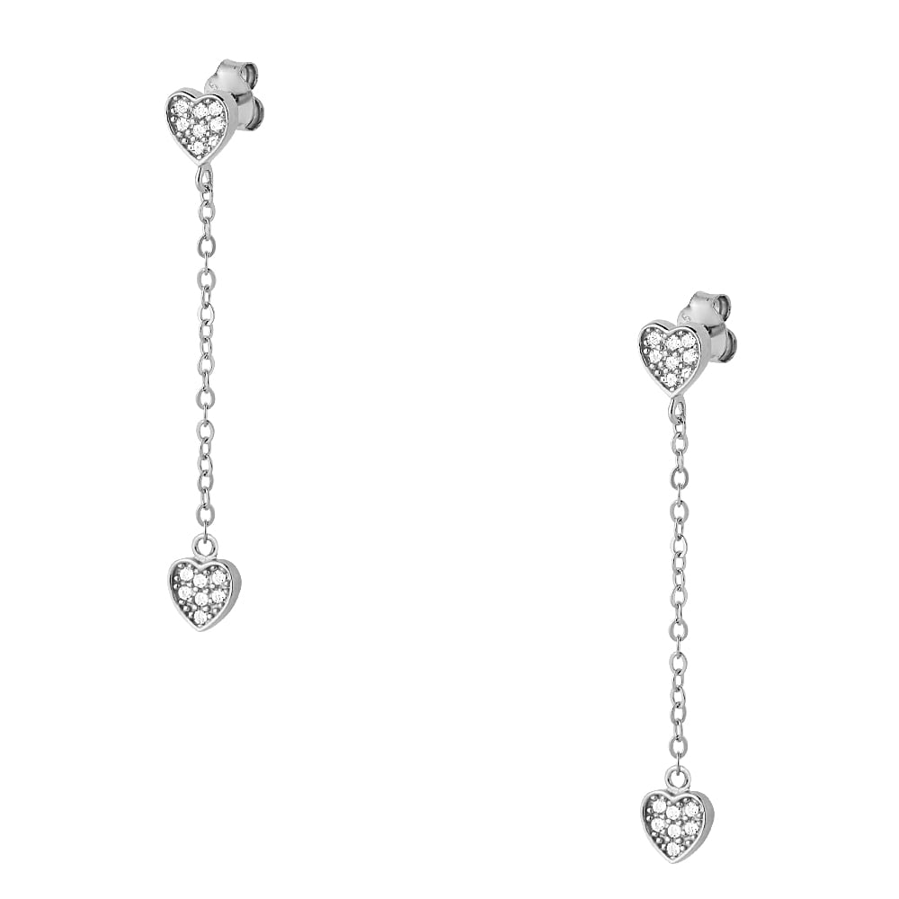 Earrings pendant hearts made of silver 925°