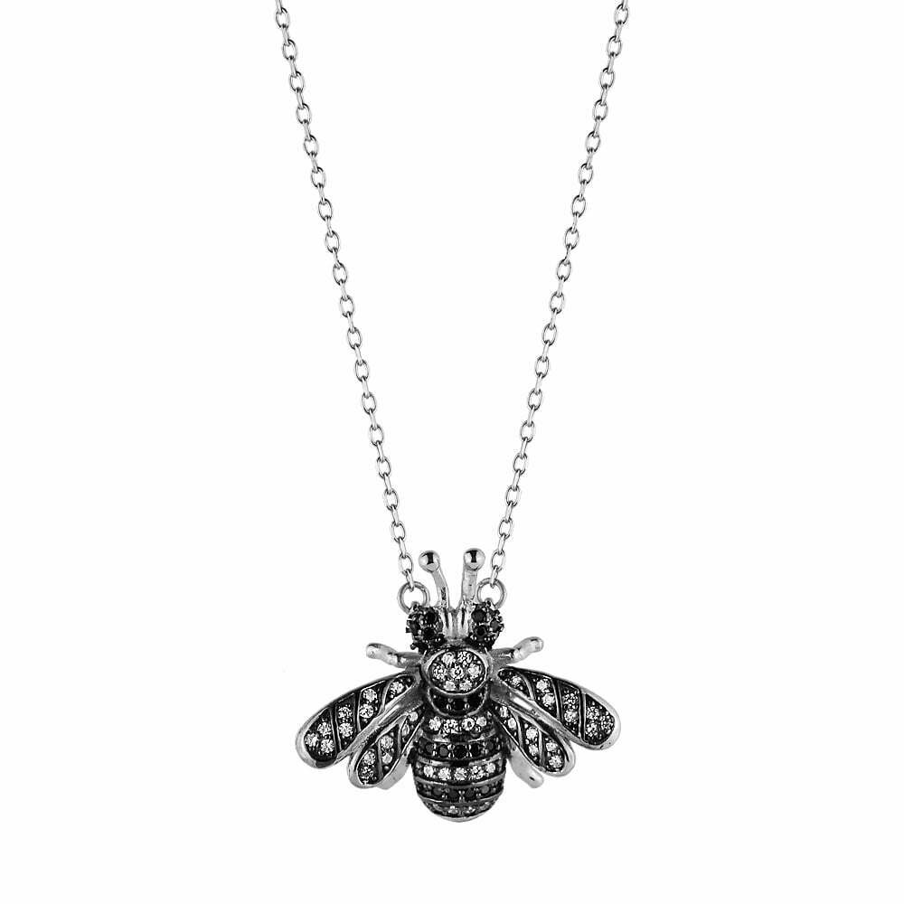 Bee necklace silver