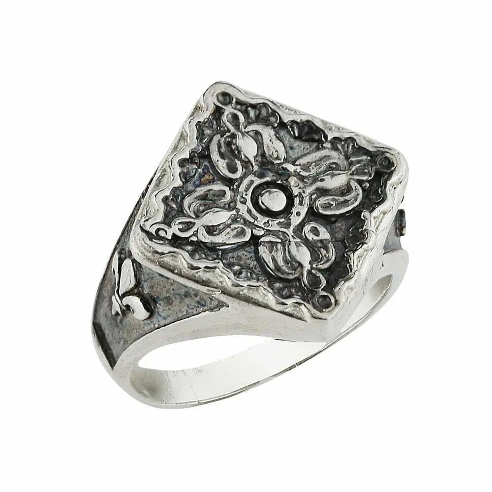 Men's ring of oxidized silver 925