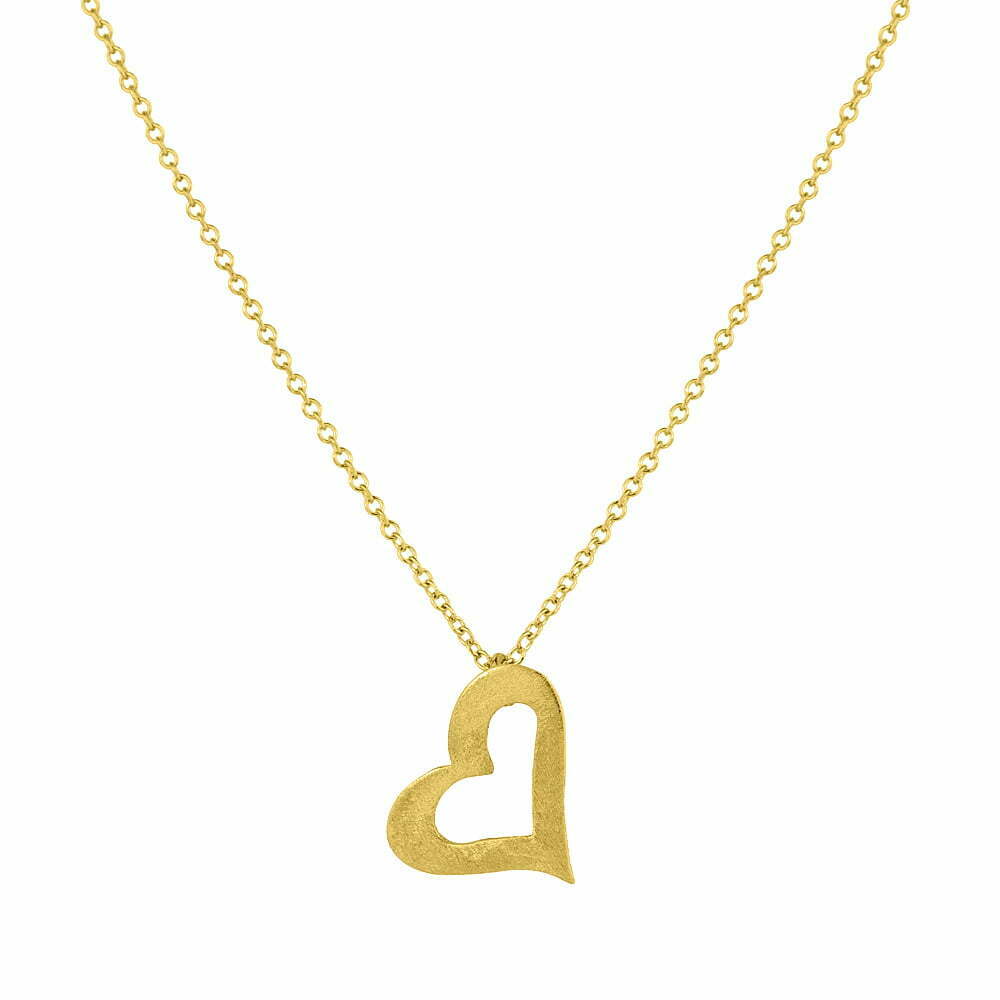 Handmade Heart necklace in gold K14