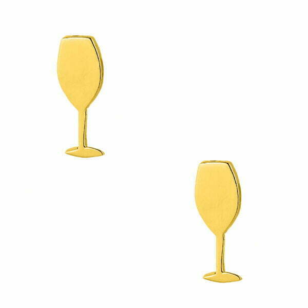 Σκουλαρίκια ποτήρι party από χρυσό Κ14