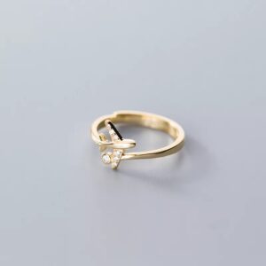 Airplane ring in gold