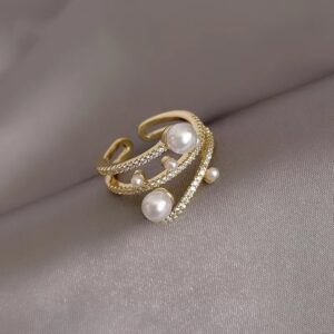 Δαχτυλίδι gold pearls