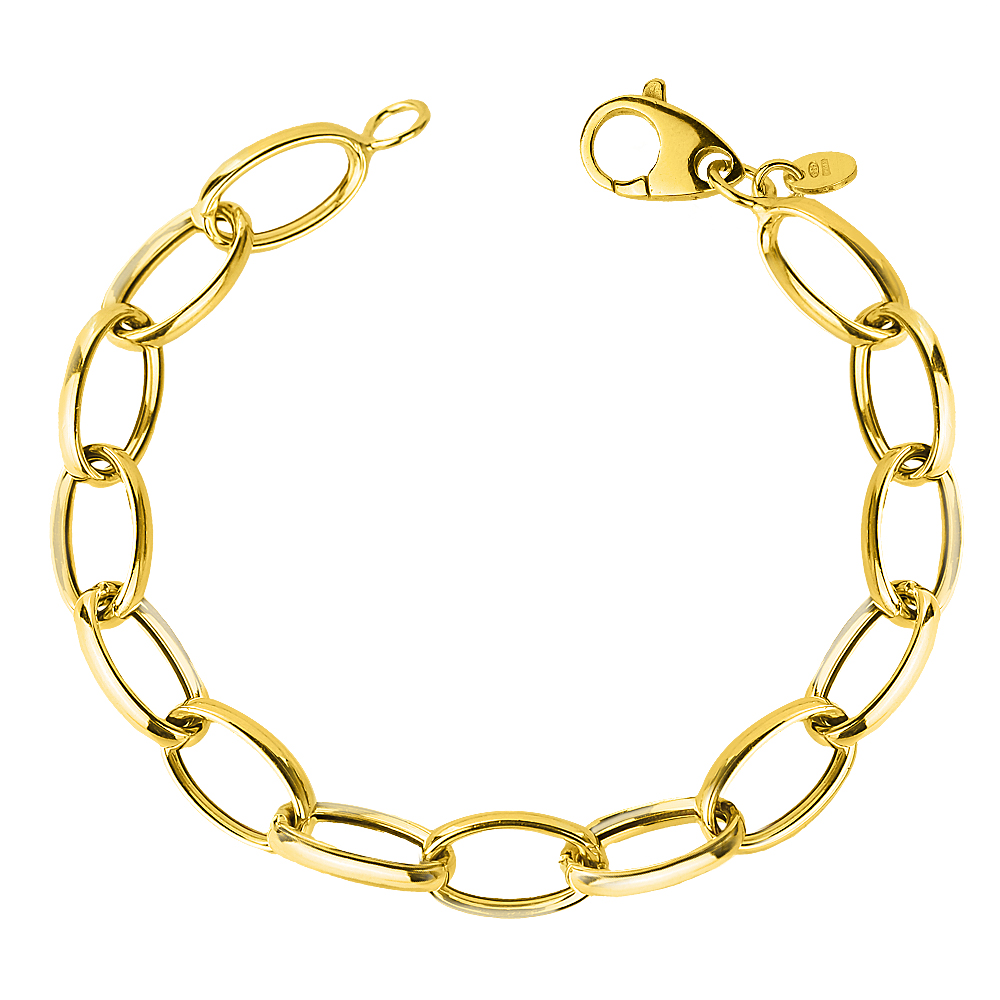 Oval chain bracelet made of gold plated silver 925°