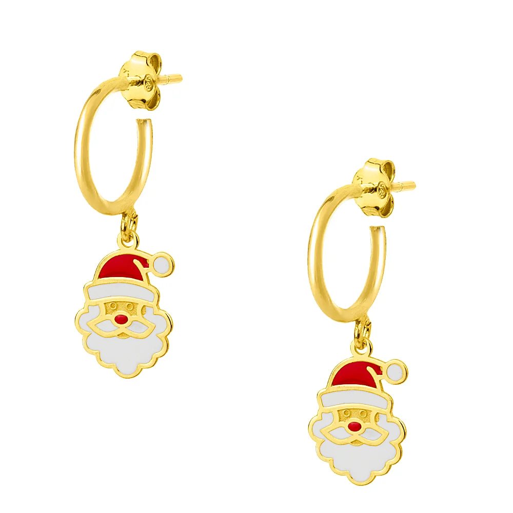 Earrings Santa Claus of gold plated silver 925°