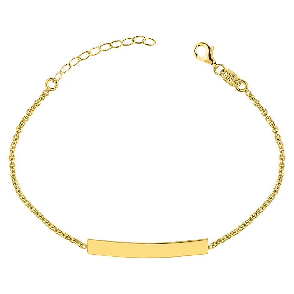 Identity bracelet made of gold plated silver 925
