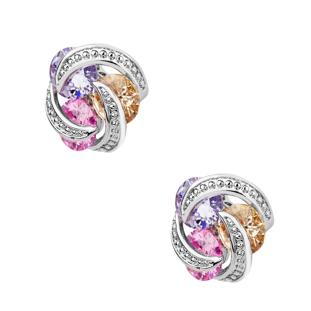 Party Earrings with coloured zircons