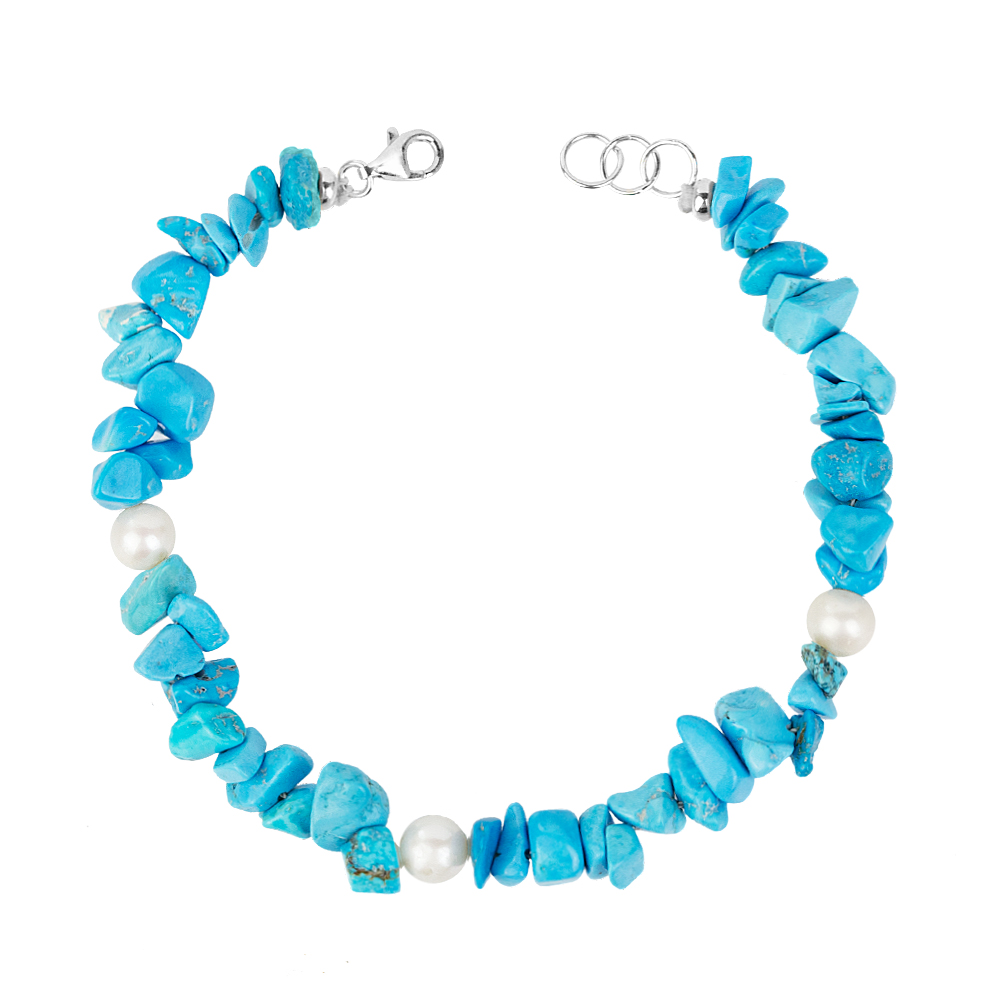 Aegean Bracelet handmade bracelet with pearls and turquoise haolite